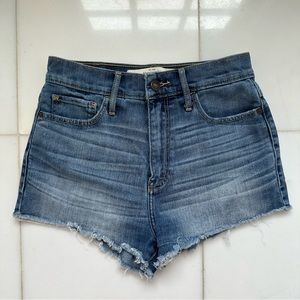 Abercrombie & Fitch High Rise Denim Frayed Short